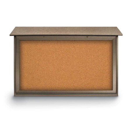 United Visual Products Indoor Enclosed Combo Board, 48"x36", White Frame/Black Porc & Cinnabar UVCB4836W-BLKPORC-CINNABA